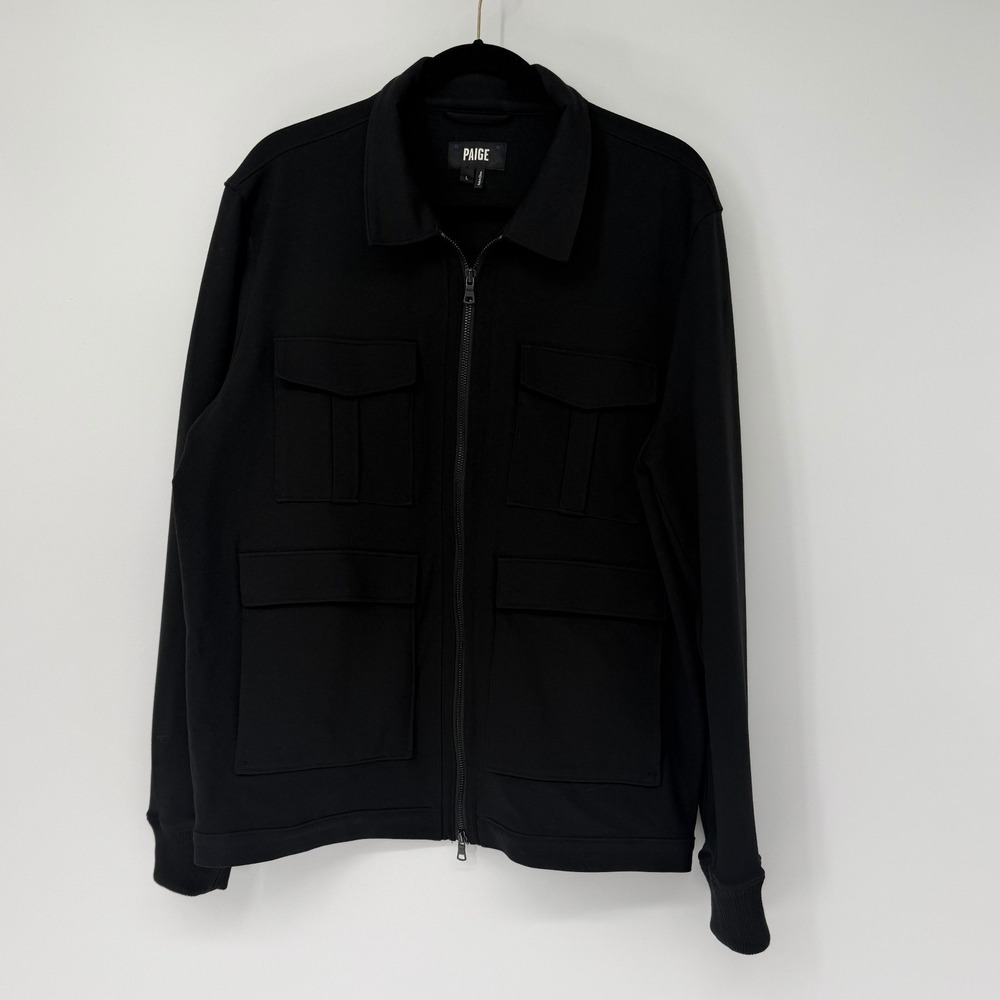 Paige Mens Black M917374-1086 Full Zip Utility Field Jacket Size L